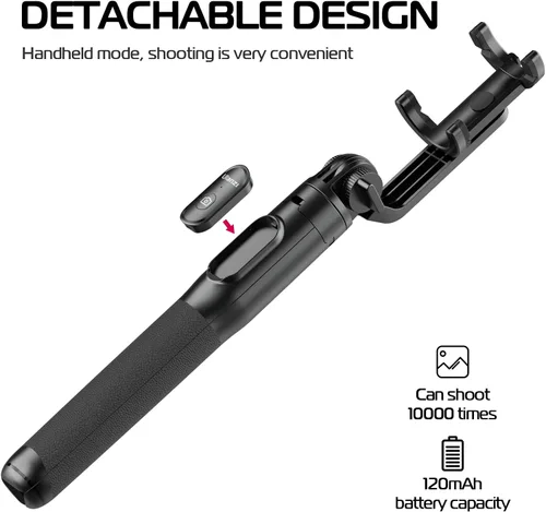 Miniatura 2 de ULANZI SK-03 Trípode selfie stick, trípode de 64" profesional y estable para teléfono inteligente/cámara de acción, soporte de teléfono extensible