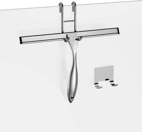 Miniatura 9 de Juego de escobilla de ducha de acero inoxidable de 14 pulgadas, escobilla multiusos para baño, puertas de ducha, espejos, azulejos y ventanas