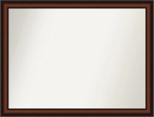 Miniatura 101 de Amanti Art Espejo de pared personalizado no biselado (24 x 27 pulgadas), marco estrecho de nogal chipre - varios tamaños personalizados - Espejo