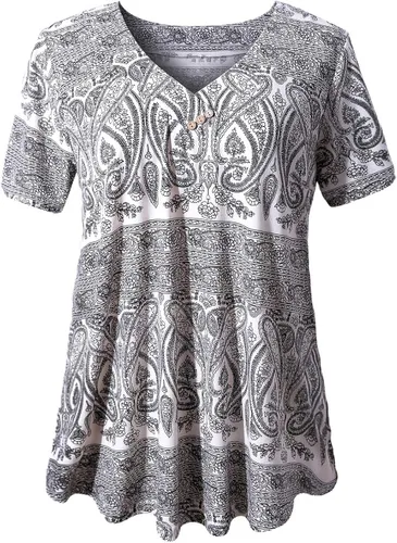 Blusas de manga corta UVomade para mujer diseños tipo túnica holgados y de verano en tallas extragrandes M a 4X