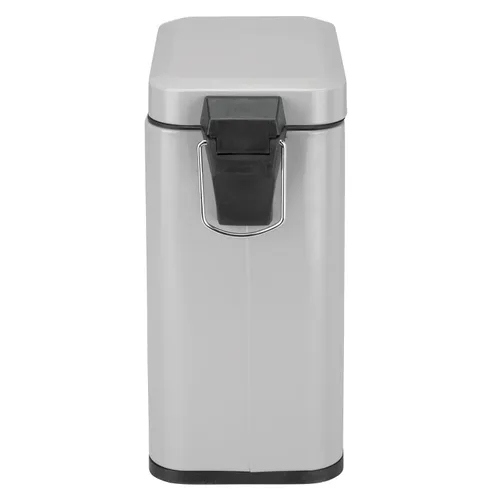 Miniatura 6 de mDesign - Cubo de basura de 1,3 galones de perfil delgado con escalón de metal, papelera, contenedor de basura, baño, tocador, dormitorio, cocina