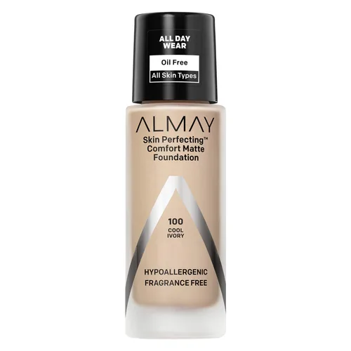 Miniatura 20 de Almay Skin Perfecting Comfort Base Mate, Hipoalergénica, Libre de Crueldad-Sin Fragancia, Maquillaje Líquido Probado por Dermatólogos, Capuchino