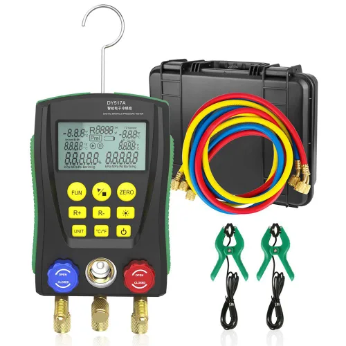 Calibradores HVAC Juego de medidor de colector digital presión y temperatura dual prueba 89 calibradores de refrigerante R22 R134A R410A kit de