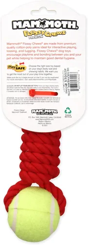 Miniatura 3 de Mammoth - Juguete de cuerda para masticar con pelotas de tenis, juguete interactivo de algodón y poliéster para perros, juguete interactivo