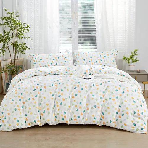 Miniatura 82 de SAPHREAS Juego de Funda de Edredón de Flores Rosas 2 piezas Algodón Estilo Jardín Campanilla Floral Ropa de Cama Juego de Funda de Edredón 100%