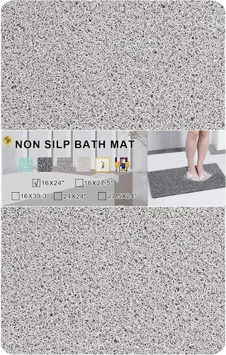Miniatura 10 de Tapete antideslizante para bañera, tapete de baño antideslizante de 0.6 pulgadas, extra grueso, de secado rápido, tapete de ducha antideslizante