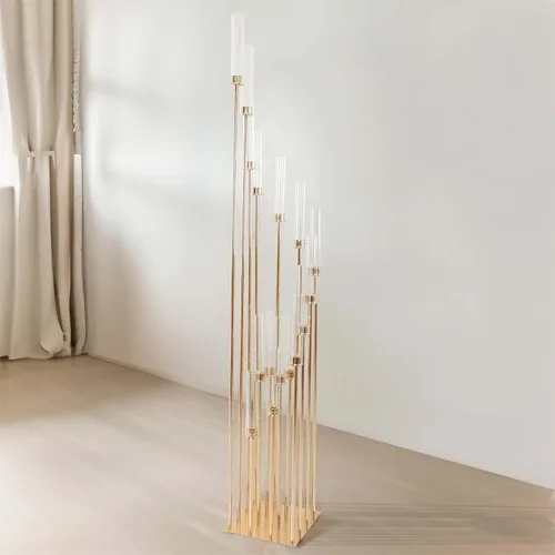 Miniatura 27 de Efavormart Paquete de 2 Portavelas Candelabro Transparente de 18", Pantalla de Vidrio para Vela, Pantalla de Vela Huracán de Extremo Abierto