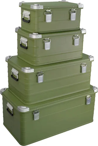Miniatura 11 de Eylar Caja de almacenamiento de aluminio cruzada para Overland, baúl, estuche de carga de metal, caja de almacenamiento (combo de 4 piezas, negro)
