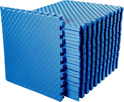 Miniatura 28 de BalanceFrom Baldosa de Espuma EVA Entrelazada para Ejercicio de 24 x 24 pulgadas – Suelo de Rompecabezas Antideslizante para Gimnasio en Casa, Azul