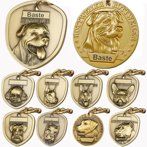Miniatura 12 de Etiquetas para Perros Golden Retriever Personalizadas para Mascotas Etiqueta de Identificación de Nombre de Perro Grabada Personalizada de Cobre 023
