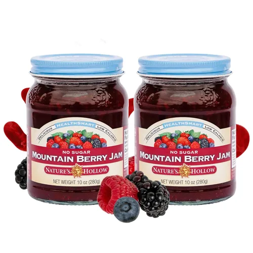Miniatura 20 de Nature's Hollow Mermelada de arándanos: mermelada y conservas sin azúcar, baja en calorías, sin OMG, mermelada cetogénica, vegana, sin gluten y apta