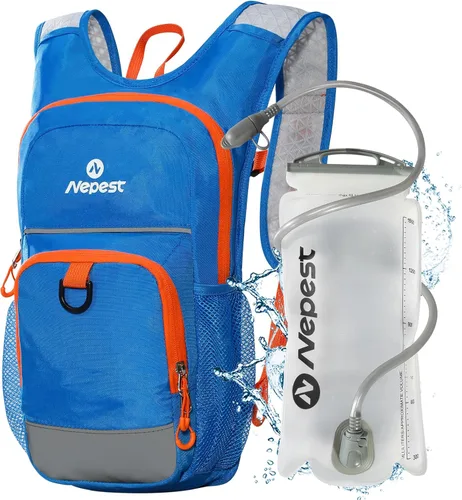 Miniatura 10 de Nepest Mochila de hidratación para niños, mini mochila de agua con vejiga de agua de 1.5L para senderismo, ciclismo, correr Rosa