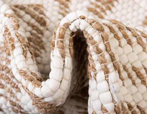 Miniatura 8 de Unique Loom Chindi Jute Collection - Alfombra rectangular de 7 pies 1 pulgada x 10 pies, color blanco y natural blanco (White/Natural)