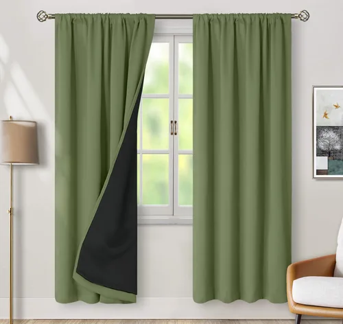 Miniatura 102 de BGment - Cortinas opacas para sala de estar de 63 pulgadas de largo, juego de 2 paneles, cortinas para oscurecer toda la habitación, cortinas