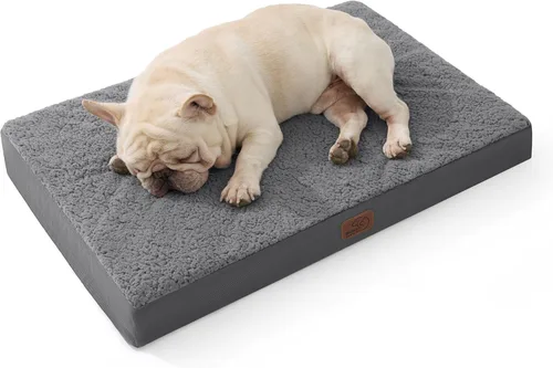 Miniatura 18 de Bedsure Camas para Perros Tamaño Grande - Cómodas Camas Planas para Mascotas con Funda Lavable Extraíble, Alfombrilla de Espuma Ortopédica