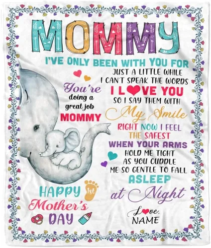 Miniatura 33 de Manta de vellón personalizada con texto en inglés «To My Mom», diseño de girasol de hija e hijo, carta de amor con texto en inglés «You are the