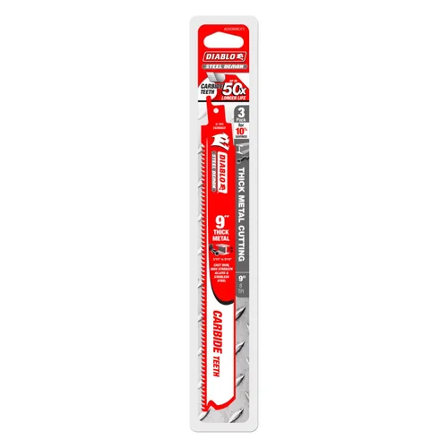 Miniatura 2 de Diablo DS0908CF3 9" 8TPI Hojas de sierra alternantes con dientes de carburo Steel Demon™ para metal grueso (paquete de 3)