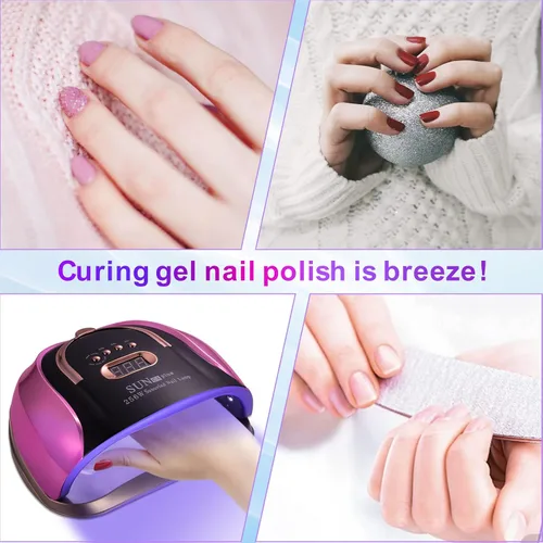 Miniatura 6 de Lámpara de uñas LED UV de 256 W, 4 temporizadores 57 cuentas de lámpara, sensor automático, base de pedicura desmontable, luz profesional de uñas