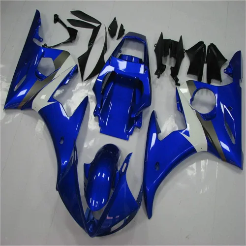Miniatura 2 de Carenado de inyección azul para Yamaha YZF 2003-2005 R6 y 2006-2009 R6S nuevo kit pintado ABS plástico motocicleta carrocería mercado de accesorios