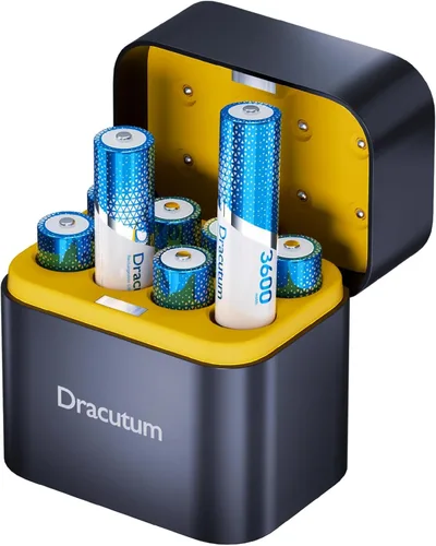 Miniatura 10 de Paquete de 8 baterías AA recargables de 3600 mWh, baterías AA de litio recargables de 1.5 V, más de 2000 ciclos de larga duración doble A