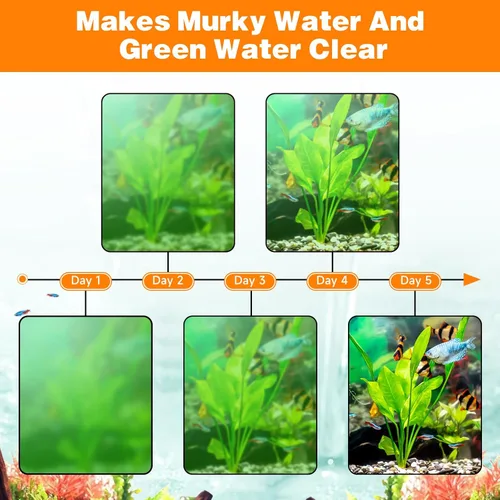 Miniatura 4 de hygger Filtro U-V para acuario para tanque de 10 a 40 galones, filtro sumergible de bomba de 12 W para agua verde y limpieza de algas, filtro