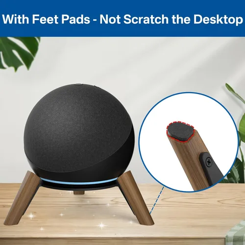 Miniatura 4 de Soporte de escritorio de madera para Echo Dot de 4ª y 5ª generación y soporte para Echo Dot Max para un mejor sonido, soporte de altavoz de trípode