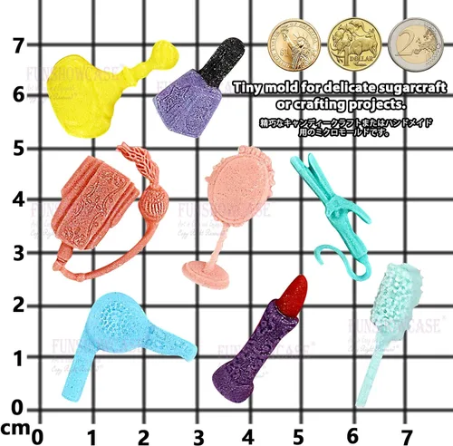 Miniatura 4 de FUNSHOWCASE Herramienta de maquillaje de vestir molde de silicona de caramelo para decoración de pasteles, arcilla, manualidades