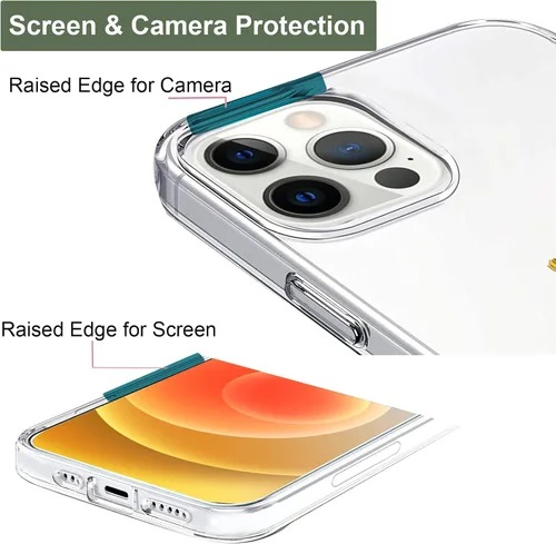 Miniatura 2 de Unov - Funda compatible con iPhone 13 Pro, funda transparente con diseño, patrón floral en relieve, suave protector delgado de TPU contra golpes