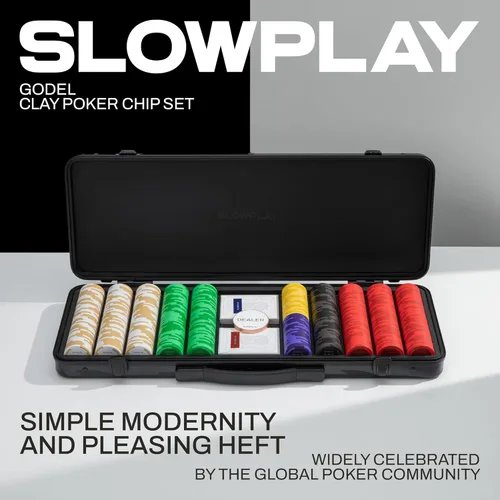 Miniatura 2 de SLOWPLAY Godel - Juego de fichas de póquer de arcilla de 0.49 oz para Texas Hold'em, 500 piezas [con valores numerados] cuenta con una caja de chips