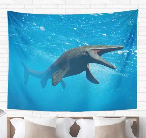Topyee Tapiz decorativo para el hogar, para colgar en la pared, mosasaurio enorme lagarto oceánico, mosasaurio extinto de entre 70 pulgadas, 50