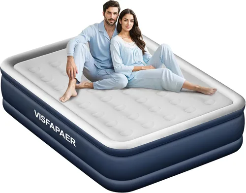 Miniatura 9 de Colchón de aire twin con bomba incorporada elevada, colchón inflable de 18 pulgadas de alto, colchón inflable eléctrico, cama de inflado rápido