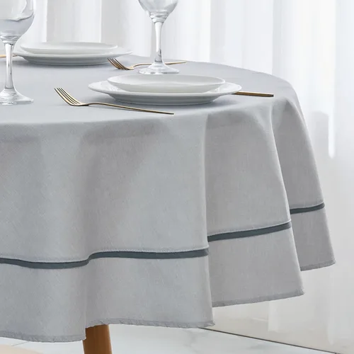Miniatura 19 de EHouseHome Mantel de tela resistente con encaje blanco, impermeable, sin arrugas, resistente a las manchas, a prueba de aceite, para comedor
