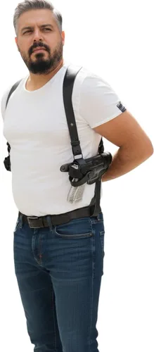 Miniatura 7 de Funda de cuero para pistola de hombro 1911 que se adapta a la mayoría de pistolas estilo 1911, Kimber-Colt-S & W-Remingto-Sig Sauer - Ruger/Pistola