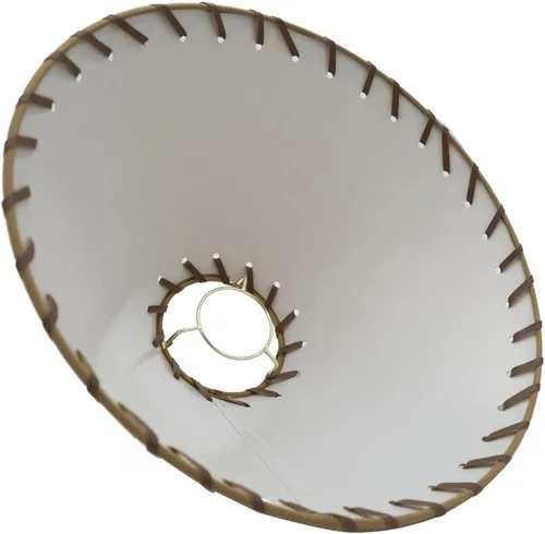 Miniatura 3 de Papel pergamino Kraft cosido Trim 14 pulgadas Chimenea Estilo Lámpara Sombra