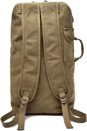 Miniatura 5 de Bolsa de escalada de viaje de gran capacidad, bolsa de lona militar táctica de carga superior de doble correa mochila de lona