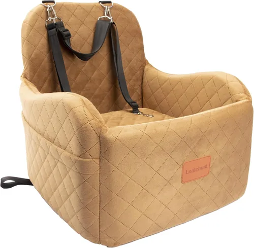Miniatura 14 de Lealchum Asiento elevador de coche para perros pequeños/medianos, almohadilla elevada de 6 pulgadas de espuma viscoelástica, completamente Negro/Gris
