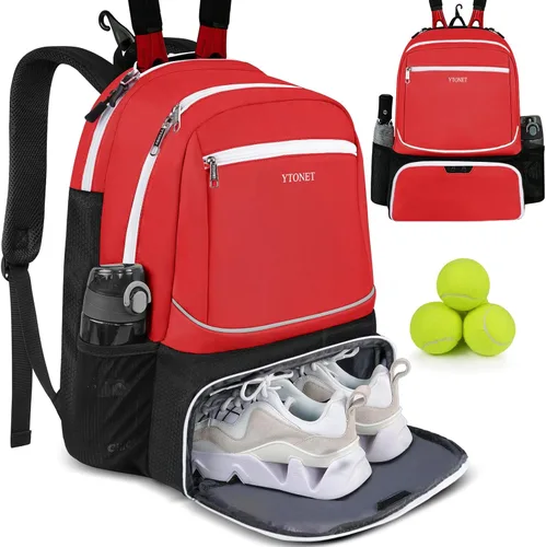 Miniatura 12 de Ytonet Tennis Bag Tennis Backpack for Women Men 2 Rackets with Insulated Pocket Ventilated Shoe Compartment Gris