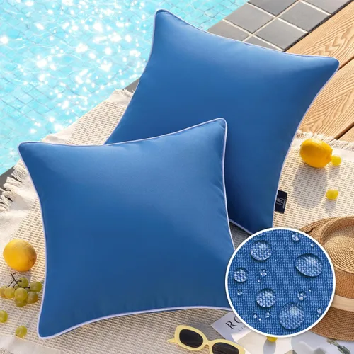 Miniatura 20 de Phantoscope - Juego de 2 fundas de almohada y cojín cuadradas decorativas, impermeables, para intemperie, sofás, carpas, 18 x 18 pulgadas