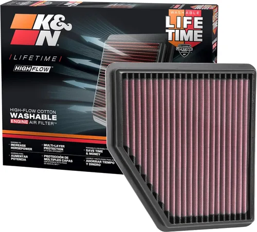 K&N Filtro de aire de alto flujo original de por vida para motor: Aumenta la potencia: Premium, lavable: Compatible con NISSAN 2019-2025: Altima,
