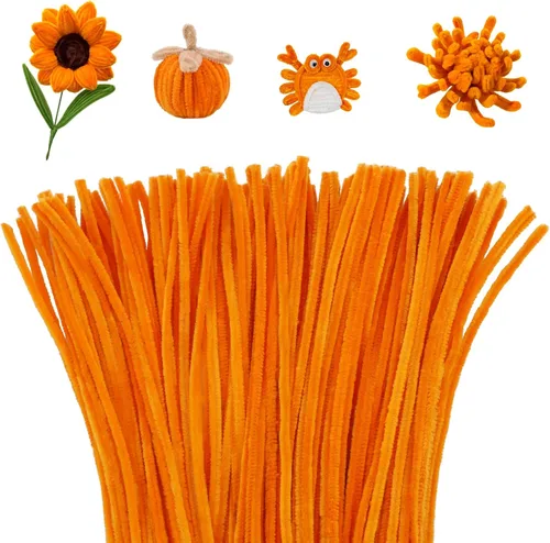 Miniatura 7 de Mnuizu - 200 limpiadores de tuberías, tallos de chenilla para manualidades, varillas esponjosas para manualidades navideñas y suministros de Rosa
