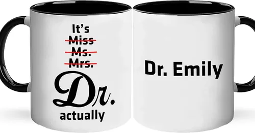 Miniatura 22 de A62227 - Taza de regalo de graduación personalizada con datos nutricionales de doctorado, nombre personalizado y año para mujeres, regalos de nuevo