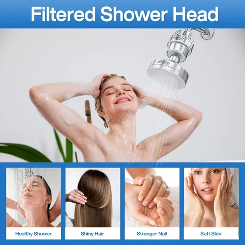 Miniatura 9 de Urbanvibe Juego de cabezal de ducha filtrado de lujo de 20+3 etapas para agua dura, elimina el cloro y las sustancias nocivas, filtro de cabezal
