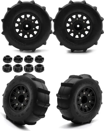 Ruedas y neumáticos hexagonales RC de 0.472 in/0.551 in para 1/10 Slash 2WD 4×4 4wd, Arrm a Senton Axia1 Red cat Rc 4wd Hex desmontables neumáticos