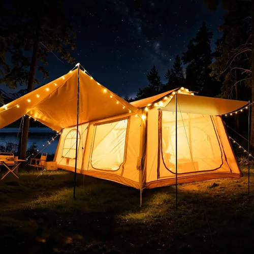 Miniatura 11 de Inflatable Tent for Camping, Waterproof Oxford Large Blow Up Hot Tent with Pump, Easy Setup Inflatable Glamping House Air Tent for Family