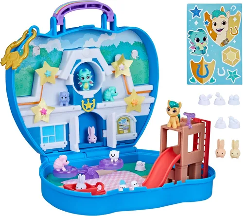 My Little Pony Mini World Magic Compact Creation Critter Corner - Juguete, Set de Juego Construible con Pony Hitch Trailblazer para Niños de 5 Años