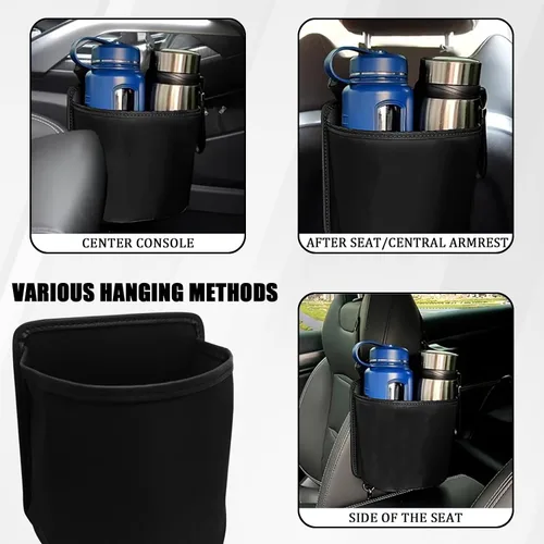 Miniatura 4 de Expansor de Portavasos de Coche para el Lado del Asiento, Bolsa de Almacenamiento Colgante Multifuncional para Botella de Agua, Taza y Bebida