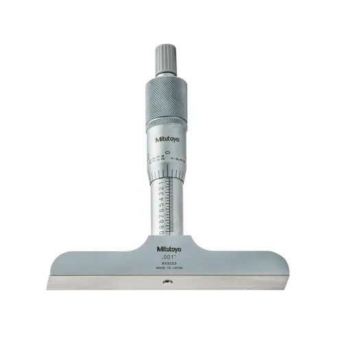 Calibrador de profundidad Mitutoyo Series 128 Vernier, varillas intercambiables, tipo micrómetro, rango de 0 a 1 pulgada, 1 | Graduación de 0.001
