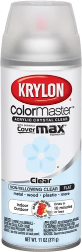 Krylon K05353007 ColorMaster Acrílico Cristal Transparente, Plano, Transparente, 11 oz. Claro