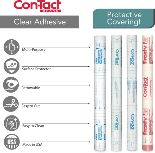 Miniatura 6 de Con-Tact Brand Creative Cubierta Transparente Autoadhesiva, Forro Versátil y Adhesivo para Estanterías, Película de Privacidad Ideal, Vinilo