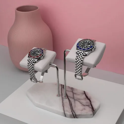 Miniatura 3 de LYS&LYX Soporte de reloj Soporte de exhibición de reloj Soporte de reloj Soporte de reloj hecho a mano (2-blancoplateadoblanco)